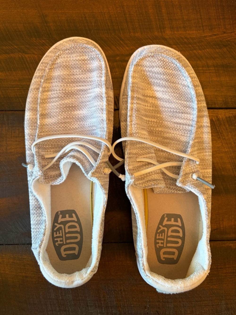 Hey Dude Men's Slip-On Loafers in Light Beige Knit